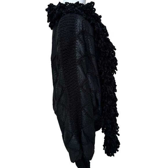 Mendoza Crespo Black Knit Jacket - Unique Design - Size Large - Picture 6 of 7